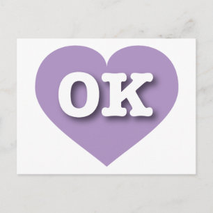 Oklahoma Lavender Heart - I love OK Postcard