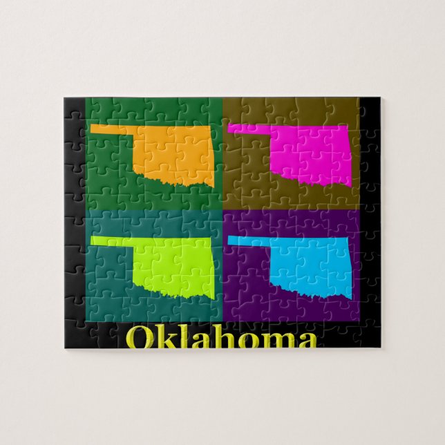 Oklahoma Map Jigsaw Puzzle (Horizontal)
