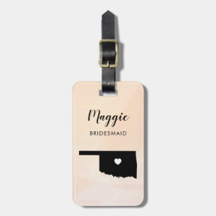 Oklahoma Map Luggage Tag, Wedding Party Welcome Luggage Tag