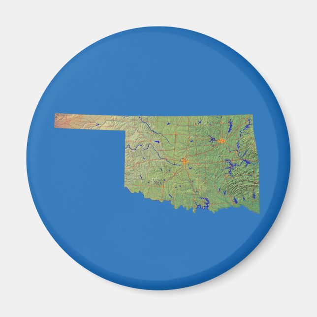 Oklahoma Map Magnet (Front)