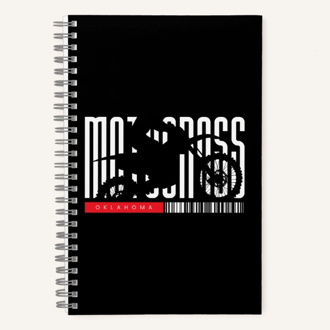 Oklahoma Motocross Motorcycle Silhouette Notebook (Front)
