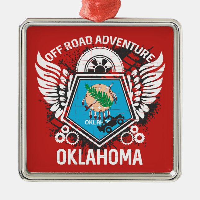 Oklahoma Off Road Adventure 4x4 Trails Mudding Metal Tree Decoration (Front)