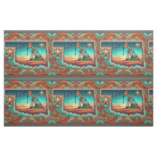 Oklahoma Oil  Drilling  Pump Jack Fabric