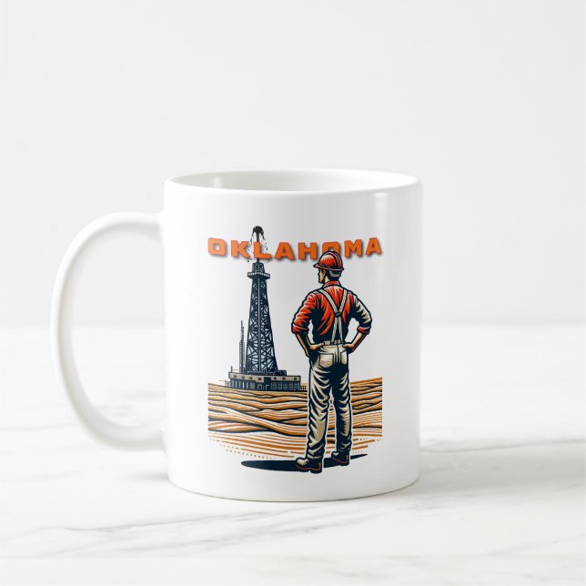 Oklahoma oil fields coffee mug (Left)