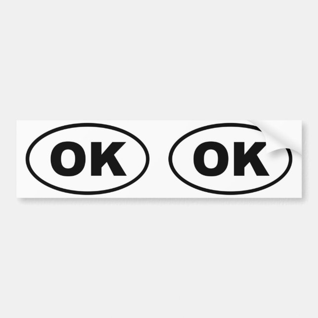 Oklahoma OK oval Bumper Sticker (Front)