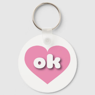 Oklahoma pink heart - I love ok Key Ring