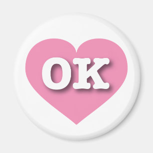 Oklahoma Pink Heart - I love OK Magnet