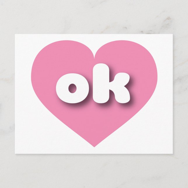 Oklahoma pink heart - I love ok Postcard (Front)