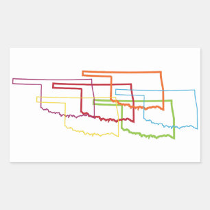oklahoma pride blur rectangular sticker