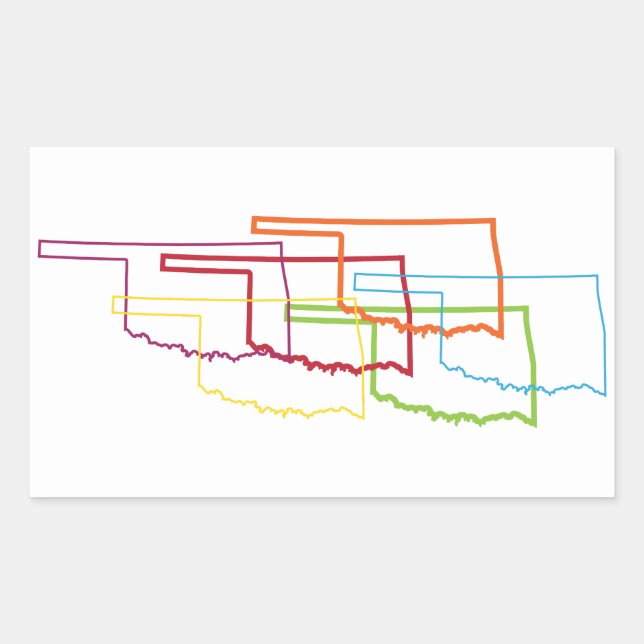 oklahoma pride blur rectangular sticker (Front)