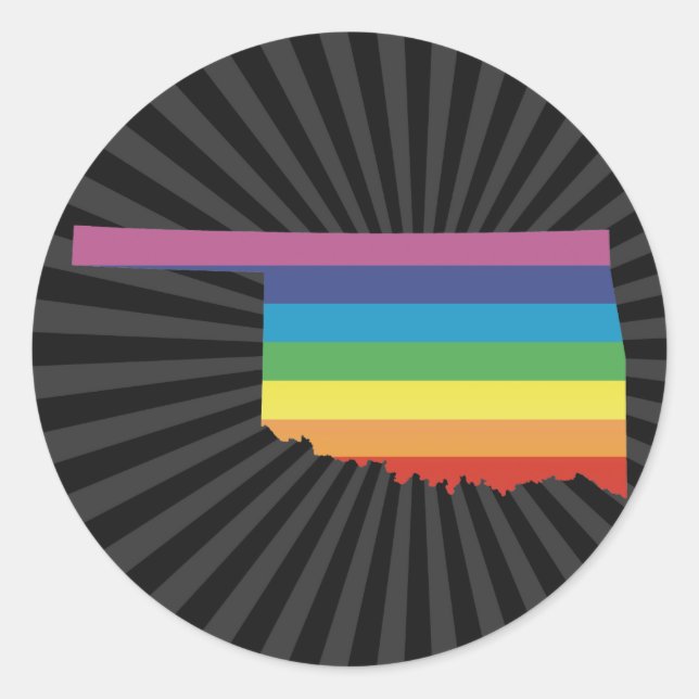 oklahoma pride. classic round sticker (Front)
