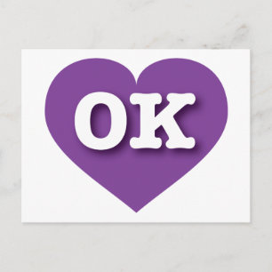 Oklahoma Purple Heart - I love OK Postcard