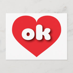 Oklahoma red heart - I love ok Postcard