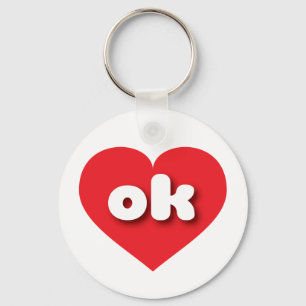 Oklahoma red heart - mini love key ring