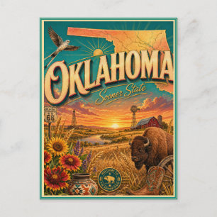Oklahoma Retro Travel Souvenir Postcard