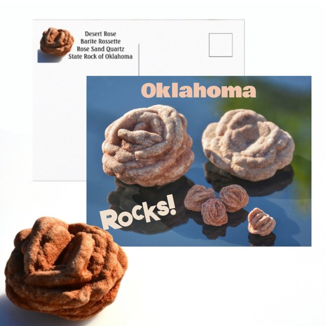 Oklahoma Rocks! Desert Rose State Rock Postcard (Creator Uploaded)