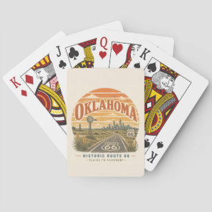 Oklahoma Route 66 Prairie Highway Game Night Playing Cards