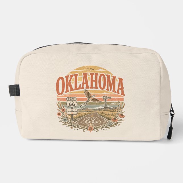 Oklahoma Route 66 Prairie Travel Kit Dopp Kit (Front)
