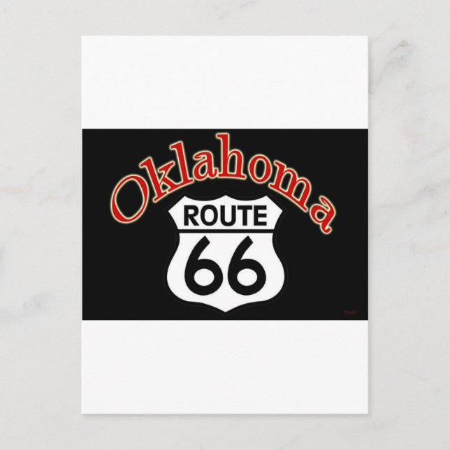 Oklahoma Route 66 Shield Postcard (Front)