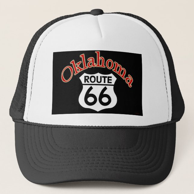 Oklahoma Route 66 Shield Trucker Hat (Front)