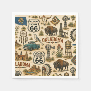 Oklahoma Route 66 Table Roundup Napkin