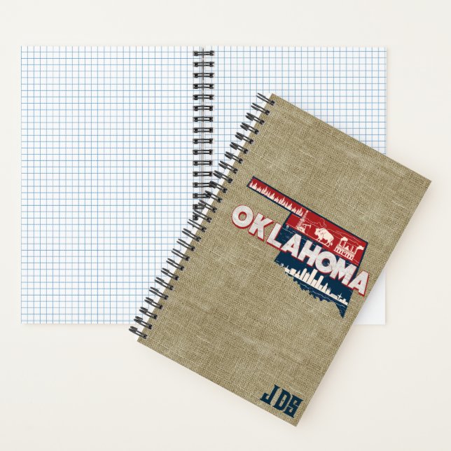 Oklahoma Scenic State Silhouette Personalised Notebook (Inside)