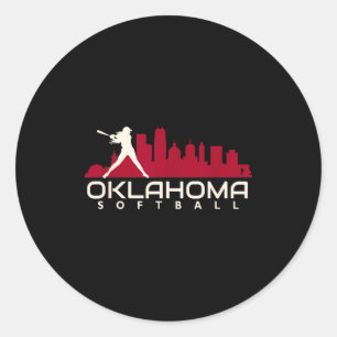 Oklahoma softball city mod classic round sticker