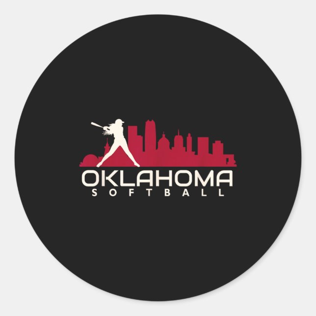 Oklahoma softball city mod  classic round sticker (Front)