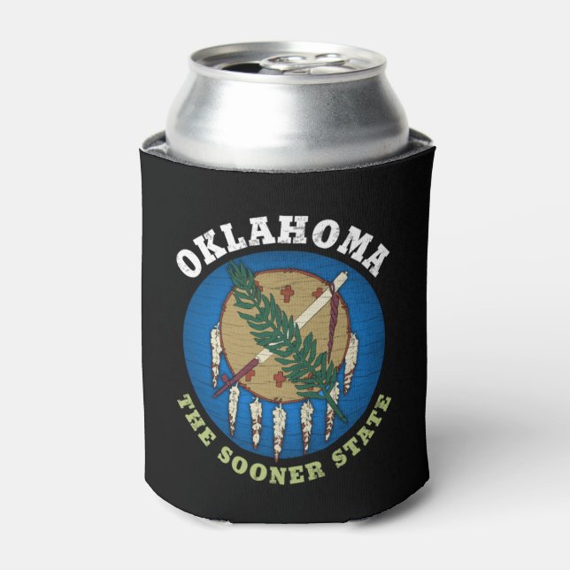 OKLAHOMA SOONER STATE FLAG  CAN COOLER (Can Front)
