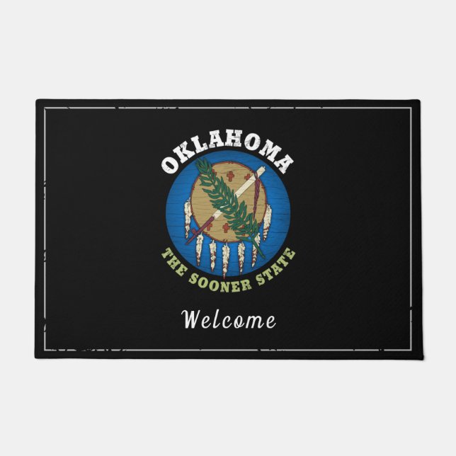 OKLAHOMA SOONER STATE FLAG DOORMAT (Front)