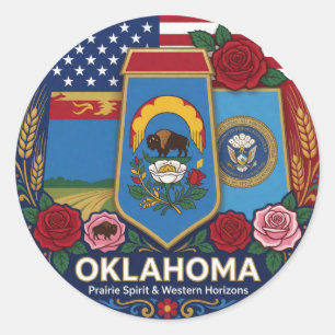 Oklahoma Sooner State Heritage Pride 🌹 Classic Round Sticker