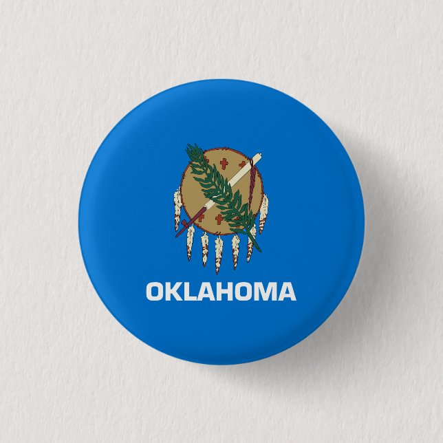 Oklahoma State Flag 3 Cm Round Badge (Front)