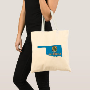 Oklahoma State Flag and Map Tote Bag