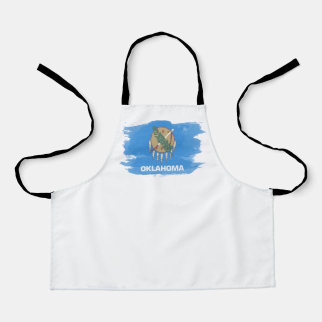 Oklahoma state flag brush stroke, Oklahoma Apron (Front)