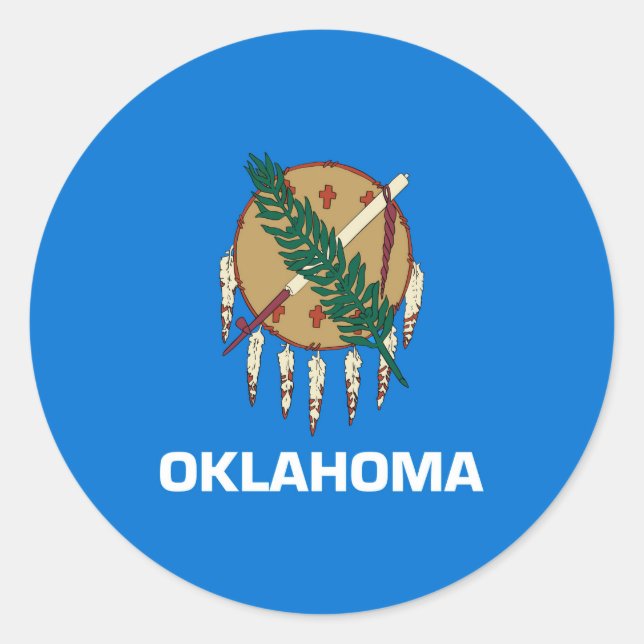 Oklahoma State Flag Design Classic Round Sticker (Front)