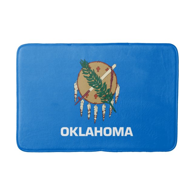 Oklahoma State Flag Design Decor Bath Mat (Front)