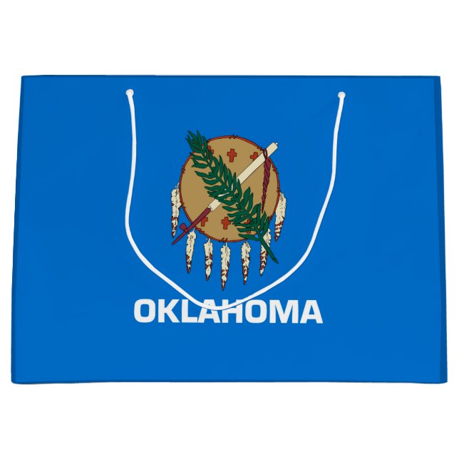 Oklahoma State Flag Design Decor Large Gift Bag (Front)