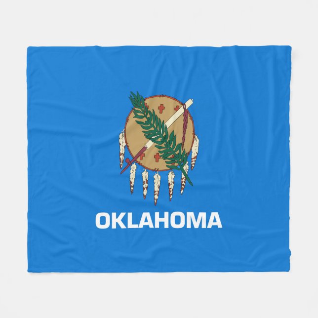 Oklahoma State Flag Design Fleece Blanket (Front (Horizontal))