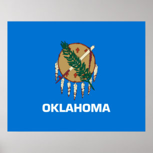Oklahoma State Flag Design Poster