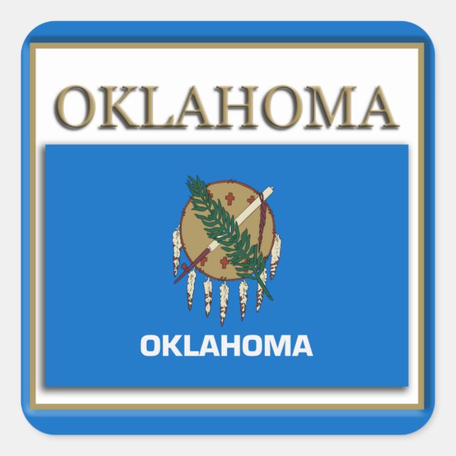 Oklahoma  State Flag Design Sticker (Front)