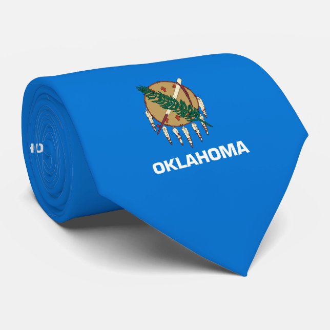 Oklahoma State Flag Design Tie (Rolled)