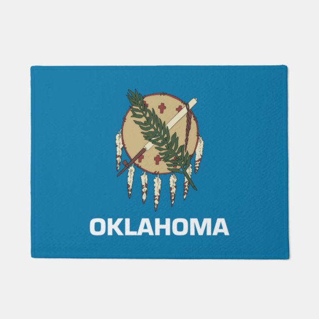 Oklahoma State Flag Door Matt Doormat (Front)