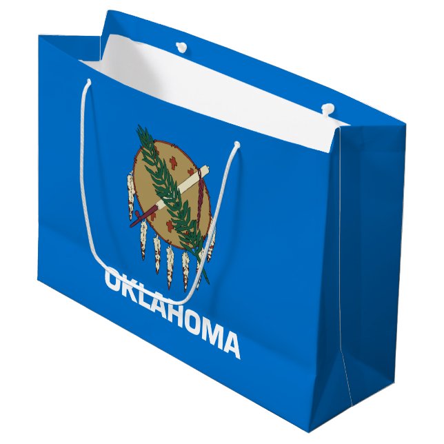 Oklahoma State Flag Large Gift Bag (Front Angled)