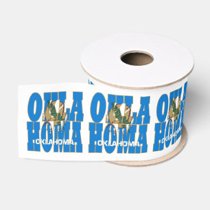 Oklahoma state flag typography design grosgrain ribbon