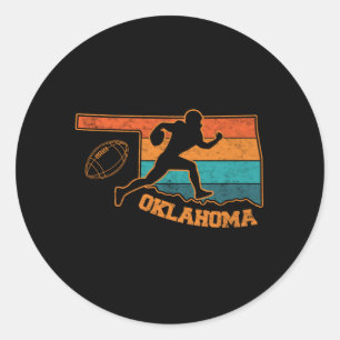 Oklahoma State Footbal Colourful Map Classic Round Sticker