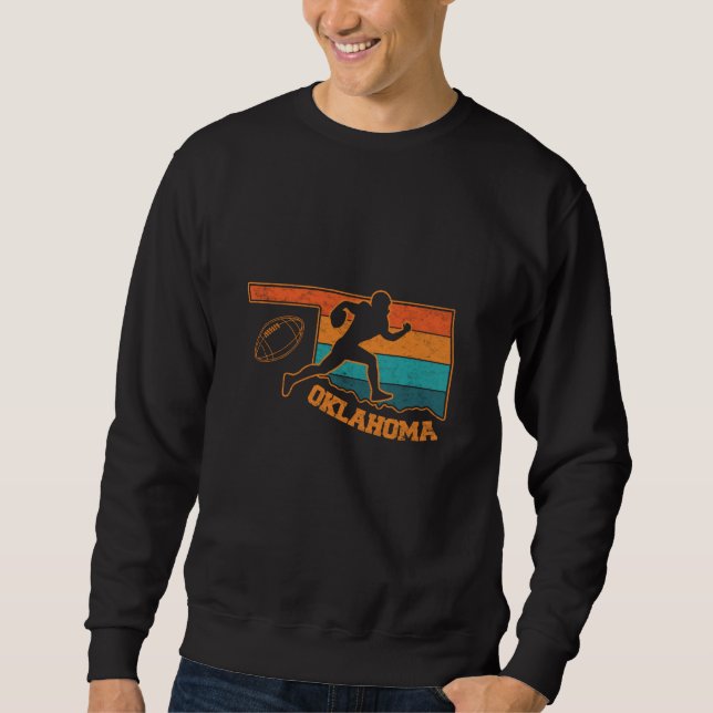 Oklahoma State Footbal Colourful Map Sweatshirt (Front)