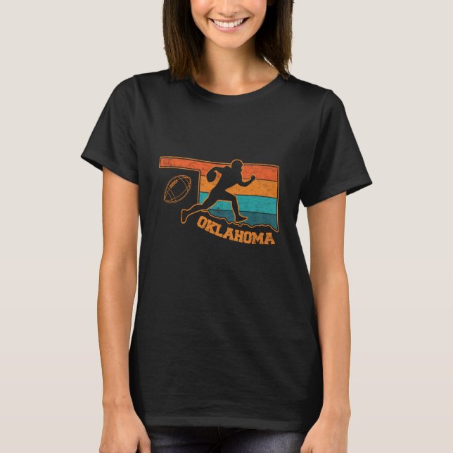 Oklahoma State Footbal Colourful Map T-Shirt (Front)