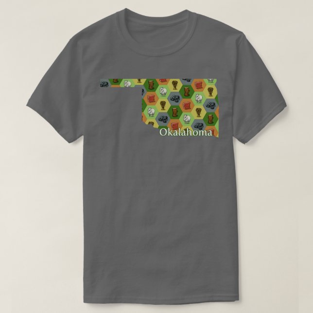 Oklahoma State Map Board Games T-Shirt (Design Front)