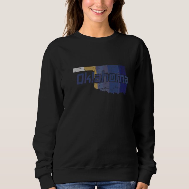 Oklahoma State Outline Map Usa Sweatshirt (Front)