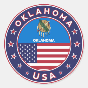 Oklahoma sticker, phone case classic round sticker